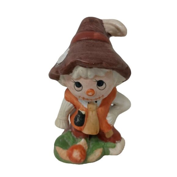 Vintage Ceramic Scarecrow Figurine Halloween Decor Hand Painted Collectible - Picture 1 of 16
